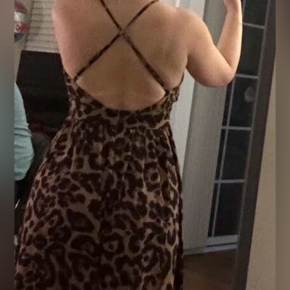 Luxe Leopard Print Criss Cross Cami Maxi Dress - Picture 5 of 7